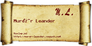 Murár Leander névjegykártya